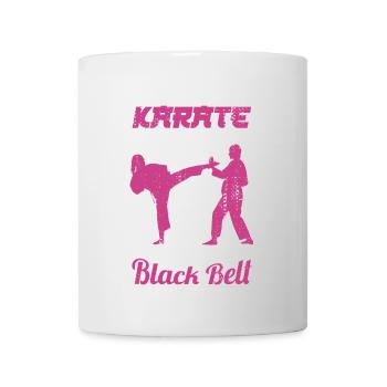 Karate girl with black belt - Mug - white - Front