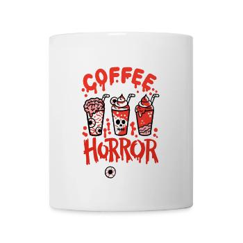 Horrorfilme und Kaffee - Tasse - Weiß - Vorne