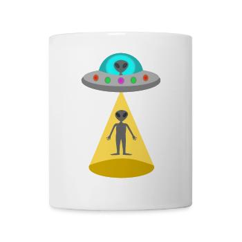 UFO Alien Landing Sci-Fi fantasy art - Mug - white - Front