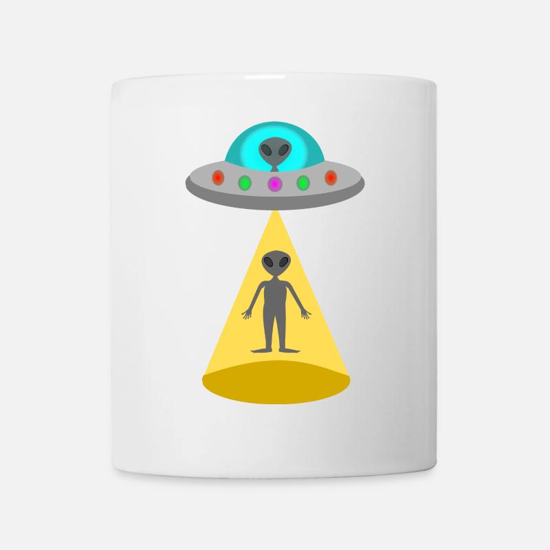 UFO Alien Landing Sci-Fi fantasy art - Mug - white