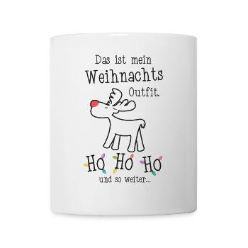 Mein Weihnachtsoutfit Mürrisches Rentier Ho Ho Ho - Tasse - Weiß - Vorne