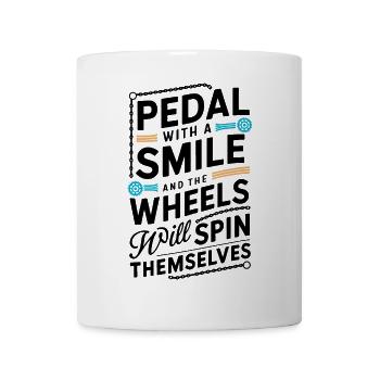 Bike-Motiv mit inspirierendem Zitat - Tasse - Weiß - Vorne