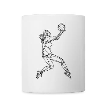 Volleyball Mädchen Zeichnung - Tasse - Weiß - Vorne