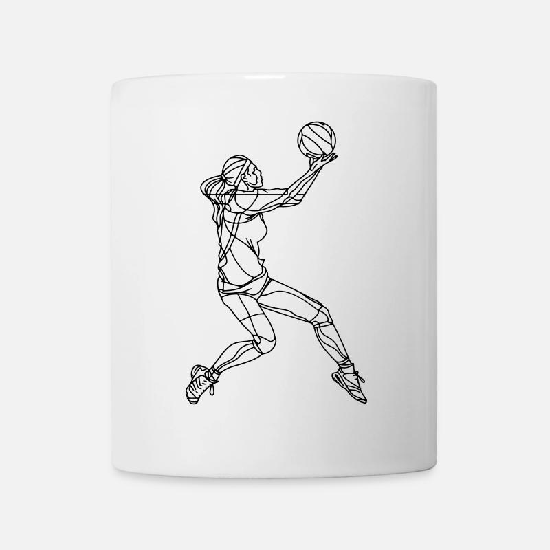 Volleyball Mädchen Zeichnung - Tasse - Weiß