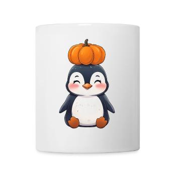 Cute Halloween Penguin Pumpkin Cartoon October - Mug - white - Front