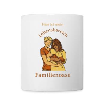 Voici mon espace de vie : une familiale - Mug blanc - blanc - Devant