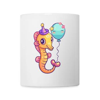 Bande dessinée d’anniversaire hippocampe - Mug blanc - blanc - Devant
