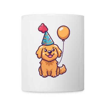 Golden Retriever Hunde Geburtstag Comic Lustig - Tasse - Weiß - Vorne