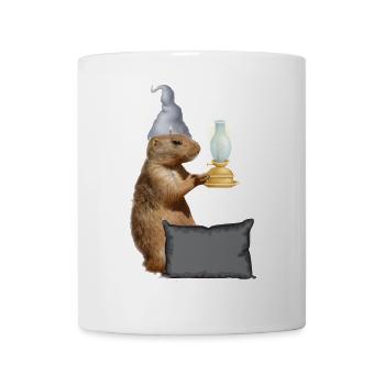 Eichhörnchen mit Lampe und Kissen - Tasse - Weiß - Vorne
