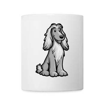 Afghan Hound Dog Comic Cute - Mug - white - Front