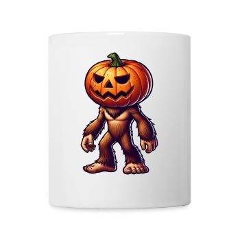 Halloween Bigfoot Sasquatch Pumpkin Head Comic - Mug - white - Front