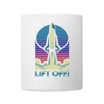 Retro Rocket Launch Illustration - Mug - white - Front