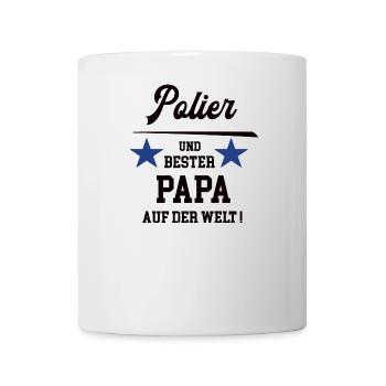Bester Papa Polier Bau Handwerker Bauleitung - Tasse - Weiß - Vorne