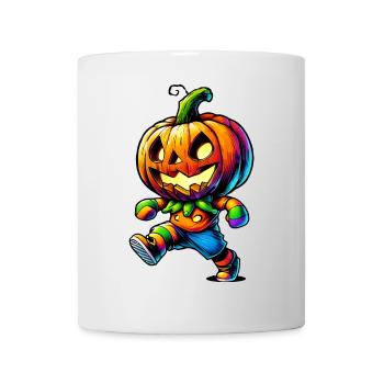 Dancing pumpkin – colorful Halloween illustration - Mug - white - Front