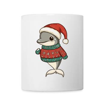 Dolphin Christmas Comic - Mug - white - Front
