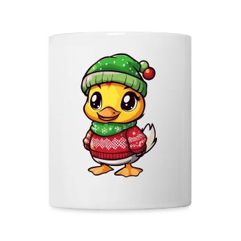 Bande dessinée de Noël de canard - Mug blanc - blanc - Devant
