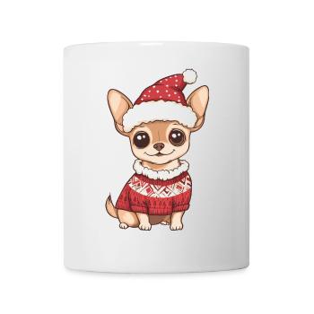 Bande dessinée de Noël chien chihuahua - Mug blanc - blanc - Devant