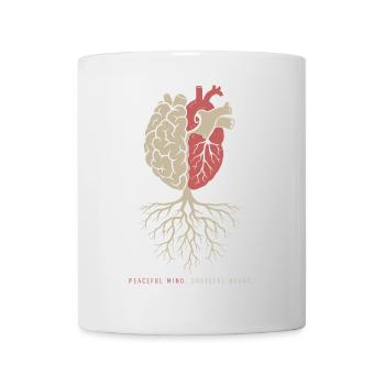 Peaceful Mind Grateful Heart Yoga Meditation - Tasse - Weiß - Vorne