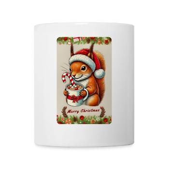 Écureuil de Noël au chocolat chaud - Mug blanc - blanc - Devant