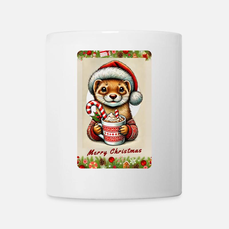 Martre de Noël au chocolat chaud - Mug blanc - blanc