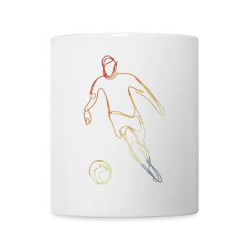 Vintage Fußballspieler Zeichnung - Tasse - Weiß - Vorne