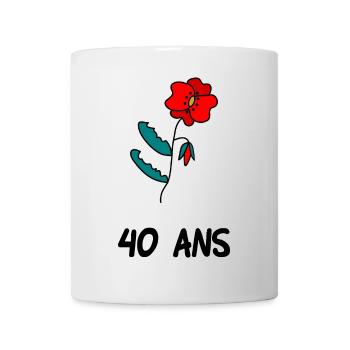 40. 40 YEARS. 40th ANNIVERSARY. 40 YEARS ANNIVERSARY. - Mug - white - Front