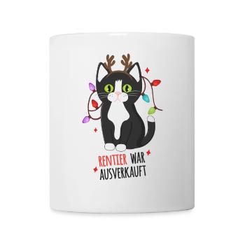 Rentier war Ausverkauft Schwarze Katze Xmas - Tasse - Weiß - Vorne