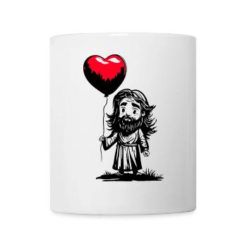 Jesus mit Herz Luftballon - Heartful Creatures - Tasse - Weiß - Vorne