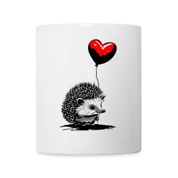 Hedgehog with Heart Balloon - Heartful Creatures - Mug - white - Front