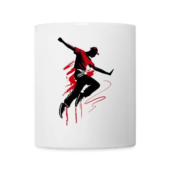 Breakdancer Dancer Silhouette in Red Black - Mug - white - Front