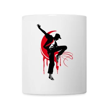 Breakdancer Dancer Silhouette in Red Black - Mug - white - Front