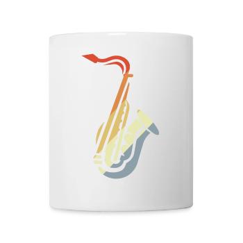 Saxophon Skizze Vintage - Tasse - Weiß - Vorne