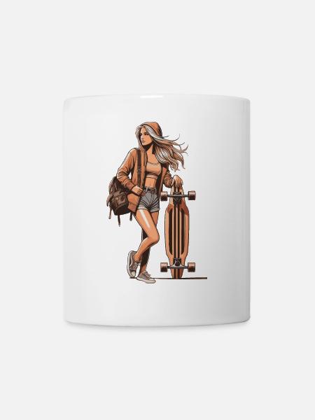 Longboard - Tasse - Weiß
