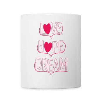 Liebe Hoffnung Traum Neon Herz Design - Tasse - Weiß - Vorne