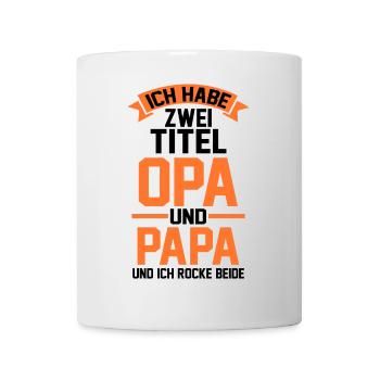 J’ai deux titres : Papi et Papa - Mug blanc - blanc - Devant