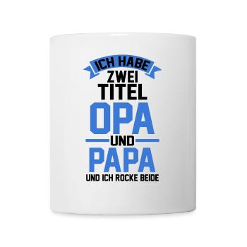 J’ai deux titres : Papy et Arrière-Grand-Pa - Mug blanc - blanc - Devant