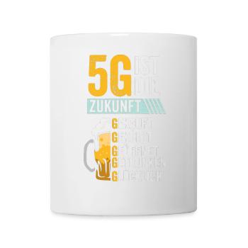 5G ist die Zukunft Biertrinker Bierliebhaber - Tasse - Weiß - Vorne