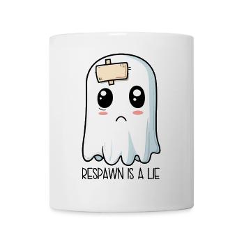 Respawn Is A Lie – Darkened Ghost Cartoon - Mug - white - Front
