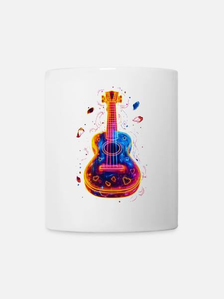 90er Jahre Ukulele - Tasse - Weiß