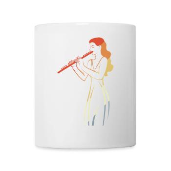 Vintage Flötenspielerin Skizze - Tasse - Weiß - Vorne