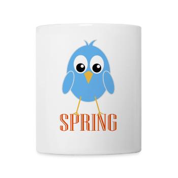 Süßer Frühlingsvogel mit großen Augen - Tasse - Weiß - Vorne