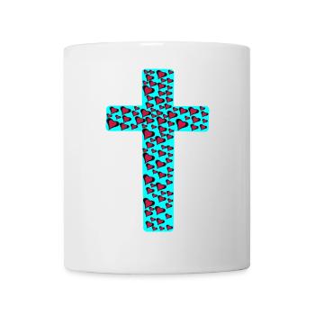 Kreuz Kreuze Jesus Herz Herzen - Tasse - Weiß - Vorne