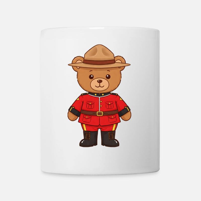 Ours en peluche Policier canadien Mountie - Mug blanc - blanc