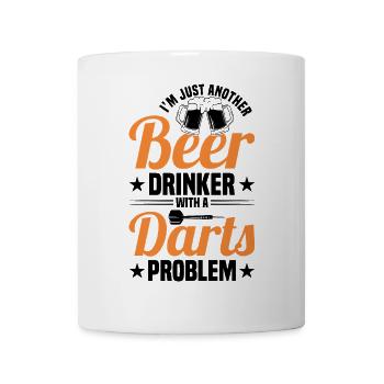 Dart Dartspieler Dartspiel Herren - Tasse - Weiß - Vorne