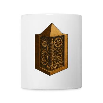 Pyramid of Chephren | Ancient Gear Mechanism Art - Mug - white - Front