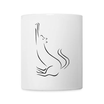 Cat line art drawing - Mug - white - Front
