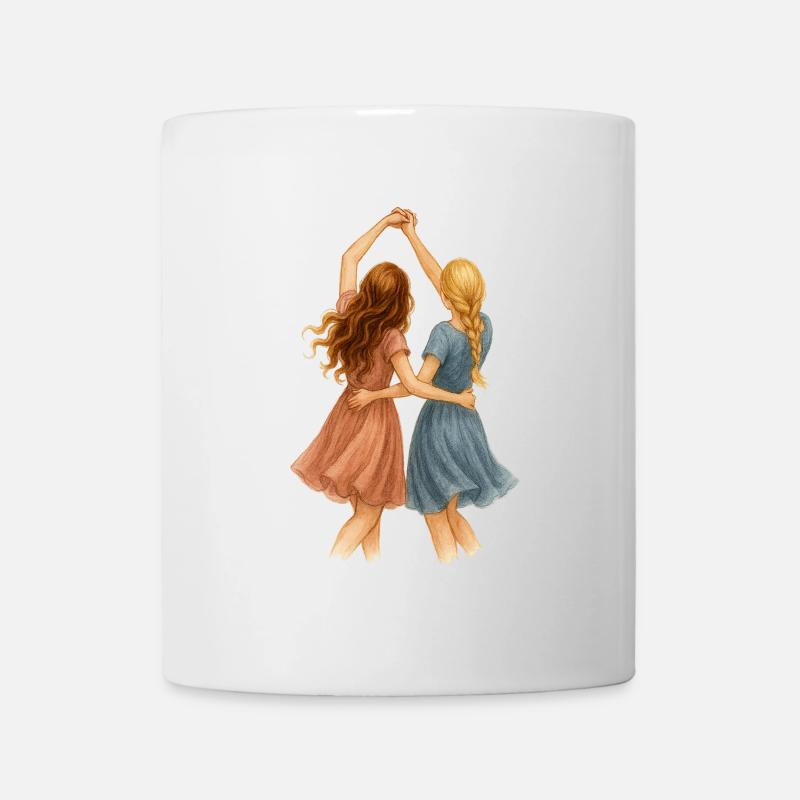 Meilleures amies blonde et rousse dansantes - Mug blanc - blanc