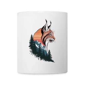 Luchs und Berge – Wild und Frei - Tasse - Weiß - Vorne