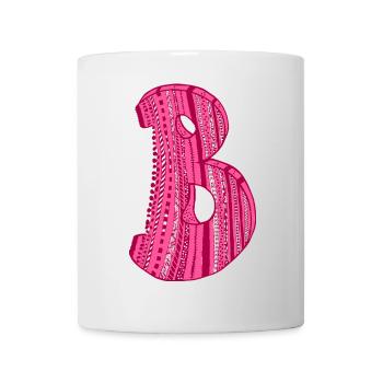 Buchstabe B mit Charakter in rot - Tasse - Weiß - Vorne