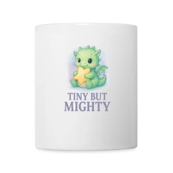 Tiny but Mighty – Cute Baby Dragon Watercolor Motif - Mug - white - Front